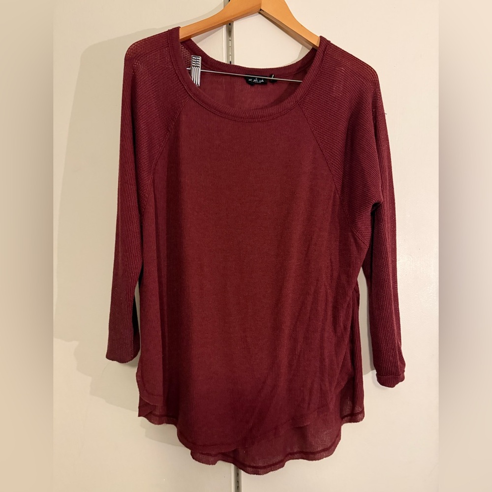 Urban Outfitters Maroon Long Sleeve Top